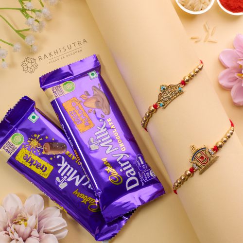 Divine Rakhi Set N Chocolates Combo