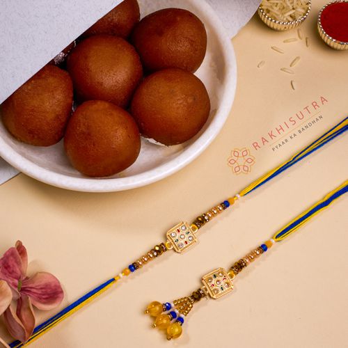 Sweet Kundan Rakhi Gift Set