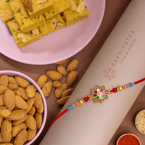 Marvellous Kundan Rakhi N Treats Delight