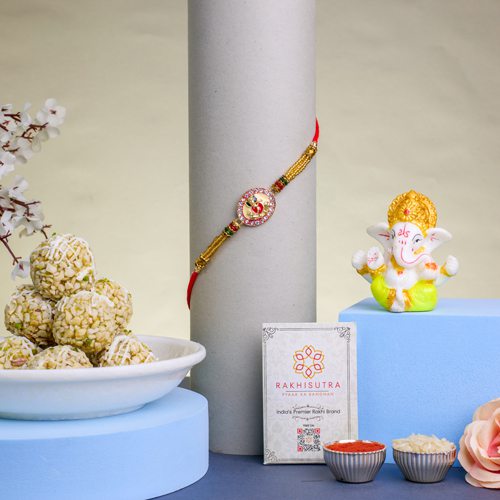 Ganesha Rakhi with Laddu  N  Idol Delight