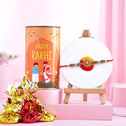 Premium Rakhi and Sweets Gift Set