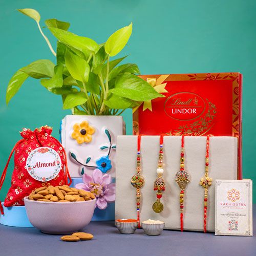 Treats and Greens Rakhi Combo