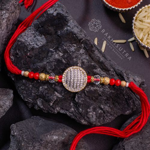 Beautiful Premium American Diamond Rakhi  N  Roli Set